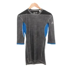 アディダス adidas TECHFIT CHILL インナーウェア Tシャツ 七分袖 O グレー 青 ブルー /JSのサムネイル