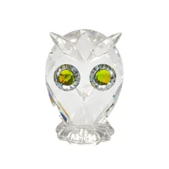 スワロフスキー SWAROVSKI フクロウ ミニ オブジェ 置物 010014 クリア 梟 インテリア【中古】のサムネイル