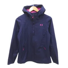 アンダーアーマー UNDER ARMOUR オーバールックジャケット ウインドブレーカー フード M 紺 ネイビー ピンク /JSのサムネイル