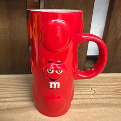 2003-04 GALERIE製 m&m's 陶器製 ジョッキ マグカップ レッド 3Dフェイスのサムネイル