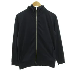 B&Y ユナイテッドアローズ BEAUTY&YOUTH ビューティー&ユース シアサッカー レイズドネック ジップ パーカー 長袖 S 紺 ネイビー /FFのサムネイル