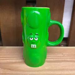 2003-04 GALERIE製 m&m's 陶器製 ジョッキ マグカップ グリーン 3Dフェイスのサムネイル