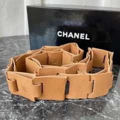 【難あり】CHANEL シャネル レザー ベルト 99 A ヌメ革 ヴィンテージのサムネイル