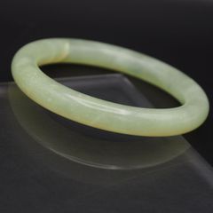 清時代 黄色翡翠 T円条手 翡翠バングル 玉腕輪 天然石 中国古美術 旧家