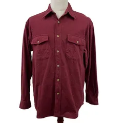 Eddie Bauer エディバウアー syaシャモアクロスシャツ 長袖シャツ ボタンダウン PHILIPPINES製 Mサイズ ワインレッドのサムネイル