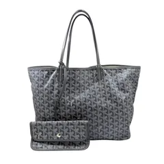 【中古】GOYARD ゴヤール サンルイPM PVC コーティングキャンバス レザー グレー トートバッグ ショルダーバッグ ポーチ付き 肩掛け 鞄 メンズ レディース ユニセックス 通勤 通学 【ブランドギャラリー東心斎橋店】のサムネイル