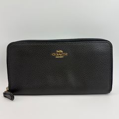 COACH 長財布 ブラック ストラップ付き - メルカリ