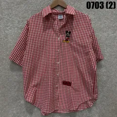 ディズニー ミッキーマウス CHECK 半袖 シャツ Lのサムネイル