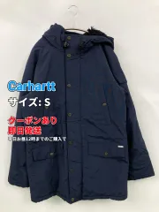 Carhartt カーハート モッズコート S ネイビー フェイクファー 無地 ワンポイント ブランドロゴ ミドル丈 フードあり メンズのサムネイル