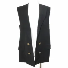 ザラウーマン ZARA WOMAN ベスト ジレ 前開き ボタンレス S 165/84A 黒 ブラック /Xのサムネイル