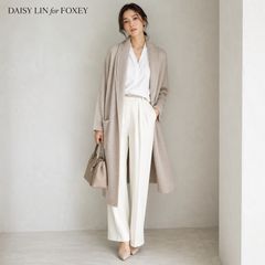 FOXEY BOUTIQUE - フォクシーブティック スレンダーフーディ 39200 カーディガン F ホワイト ITMZEDLJQKVO 美品 増産 大人気モデル【ウール100％ / 「スレンダーフーディ