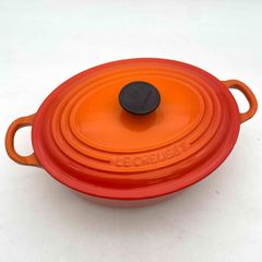 LE CREUSET オーバル 両手鍋 25cm オレンジ - メルカリ