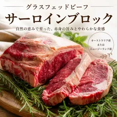冷凍庫にあると頼れる 牧草育ちのグラスフェッドビーフ サーロインブロック 500g ご家庭で本格 赤身の旨味を楽しむ塊肉 赤身料理・ステーキ・ローストビーフにのサムネイル