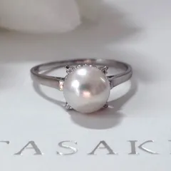 282【タサキ】Pt900 プラチナ　パール　約8.0mm リング　約のサムネイル
