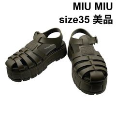MIU MIU ラバー サンダル 厚底 オリーブグリーン 未使用 - メルカリ