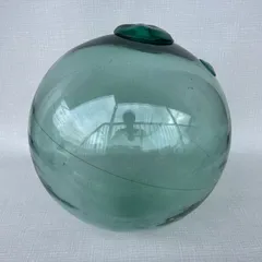 【特大】ガラス 浮き玉 直径約40cm 刻印あり 当時物 ビン玉 浮き球 ガラス玉 レトロ アンティーク インテリア　戦前のサムネイル