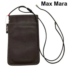 マックスマーラ Max Mara スマホ ショルダーバッグ 鞄 雑貨 小物 斜め掛け グレージュ レザー レディース 6V754のサムネイル