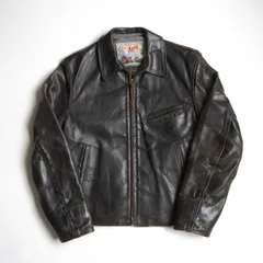 【雰囲気抜群】AERO LEATHER【ハーフベルト ホースハイド レザー ジャケット】38 ブラック エアロレザー 26060975のサムネイル