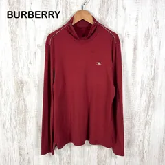 BURBERRY GOLF バーバリーゴルフ ホースロゴ刺繡 ノバチェック モックネック カットソー レッドのサムネイル