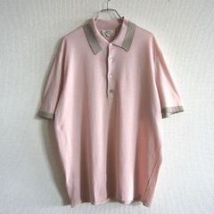 高級品】 HERMES 【コットン ニット ポロシャツ】L ピンク イタリア製