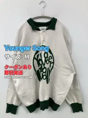 Younger Song ヤンガーソング ニット/セーター M ホワイト 長袖 ミドル丈 無地 ブランドロゴ ニット コットン メンズ レディースのサムネイル