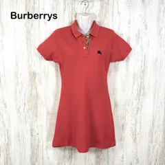 90s Burberrys ヴィンテージ バーバリーズ ホースロゴ刺繡 ノバチェック ポロワンピース レッド y2kのサムネイル