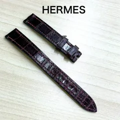 【エルメス HERMES】ほぼ新品！WATCH 替えレザーベルト 腕時計 ダークパープル系 ⭐︎のサムネイル