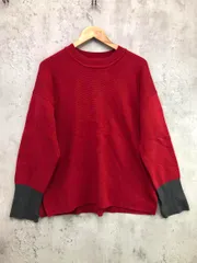 LIVEINCOMFORT リブインコンフォート リブ切替 バイカラー ワイド ニット セーター sizeM/レッド ◆■ レディースのサムネイル
