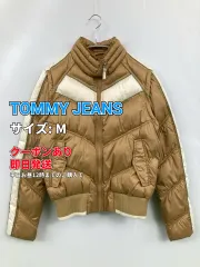 TOMMY JEANS トミージーンズ ダウンジャケット/コート M ベージュ 無地 ブランドロゴ ライン柄 ショート丈 フードなし ジップアップ レディースのサムネイル