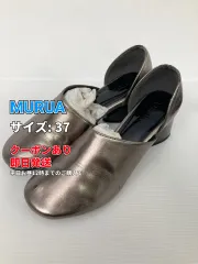 MURUA ムルーア パンプス 37 ゴールド 合成皮革/人工皮革 無地 ラウンドトゥ 太ヒール ストラップなし レディースのサムネイル