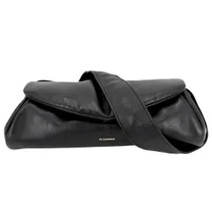 在庫一掃 ジルサンダー ショルダーバッグ レディース カンノーロ パデッド スモール 肩掛け 斜め掛け CANNOLO PADDED SMALL  JIL SANDER レザー ブラック 黒 ゴールド金具 美品【中古品】のサムネイル