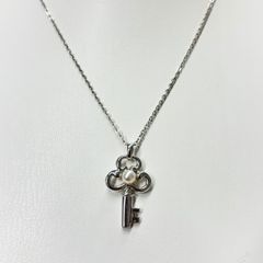 未使用 ミキモト SV925 アコヤパール キー ネックレス 本真珠