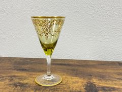 アンティークBohemian ボヘミアンガラス グラス鹿文 グラヴィール