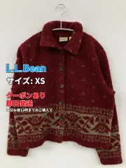 L.L.Bean エルエルビーン ブルゾン XS レッド ボア その他総柄 ミドル丈 フードなし ボタン留め レディースのサムネイル