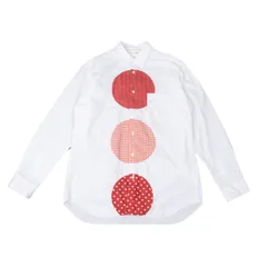 コムデギャルソン シャツCOMME des GARCONS SHIRT サークルパッチ切替長袖シャツ 白赤L位のサムネイル