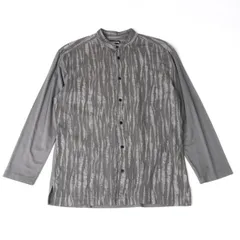 イッセイミヤケメンISSEY MIYAKE MEN デザイン織り切替バンドカラーシャツ グレーM位のサムネイル