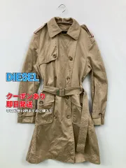 DIESEL ディーゼル トレンチコート ベージュ コットン 無地 ワンポイント ブランドロゴ ミドル丈 フードなし レディースのサムネイル