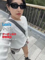 Levi's リーバイス Tシャツ/カットソー S アイボリー 無地 ミドル丈 長袖 クルーネック(丸首) メンズ レディース