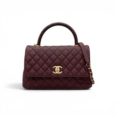 シャネル CHANEL ココハンドル29 バッグ ショルダーバッグ ボルドー ゴールド マトラッセ ココマーク ターンロックのサムネイル