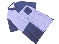 element of simple life エレメントオブシンプルライフ ストライプ 切替 シャツ sizeL/紺x白x青 ■◆ メンズのサムネイル