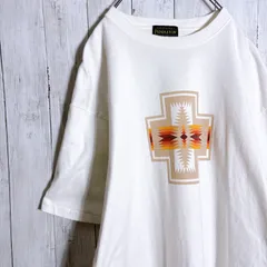 【人気デザイン】PENDLETON T-shirt ペンドルトン ネイティブ クロス オルテガ ホワイト 古着 半袖Tシャツ #J7316のサムネイル