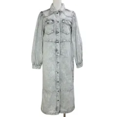 オールセインツ ALLSAINTS 23SS AVA DENIM DRESS デニムワンピース ロング 長袖 日本サイズXS相当 UK4 US0 EU32 スノーグレー /Xのサムネイル
