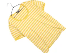 BURBERRY バーバリー LONDON 大きいサイズ 半袖 ボーダー カットソー size5/黄ｘベージュ ■◆ レディースのサムネイル