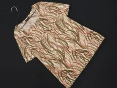 Aquascutum アクアスキュータム 総柄 Tシャツ size0S/ライトベージュ ■◆ レディースのサムネイル