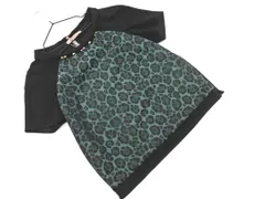 新品 PENNYBLACK ペニーブラック ラインストーン レオパード柄 切替 ブラウス シャツ size40/黒ｘ緑 ■◆ レディースのサムネイル