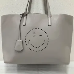 Y5763 ANYA HINDMARCH アニヤハインドマーチ トートバッグ Smiley Ebury スマイリー ウィンク パンチング レザー レディースのサムネイル