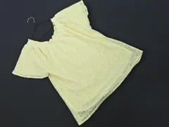 Khaju カージュ 透かし編み ギャザー プルオーバー カットソー sizeL/黄 ■◆ レディースのサムネイル