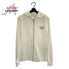 PRADA プラダ サイズXS ホワイト コットン/ナイロン ジップアップパーカー フーディ メンズ 602708【中古】のサムネイル