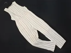 MOUSSY マウジー リネン混 ストライプ オールインワン size2/白ｘグレー ■◆ レディースのサムネイル