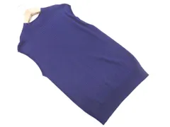DRESSTERIOR ドレステリア リブ ノースリーブ ニット セーター 紺 ■◆ レディースのサムネイル